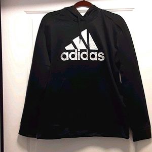 ADIDAS BLACK WOMENS ORGINAL SHINY HODDIE SZ XL